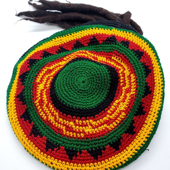 Multicolor Reggae Rasta Hat Dreadlocks Long Halloween Costume Wig Cosplay - Picture 3 of 5